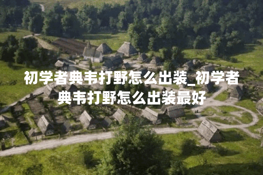 初学者典韦打野怎么出装_初学者典韦打野怎么出装最好