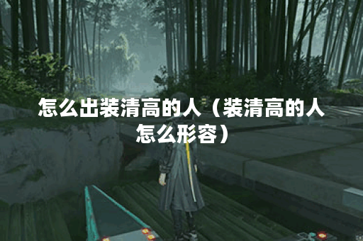 怎么出装清高的人（装清高的人怎么形容）