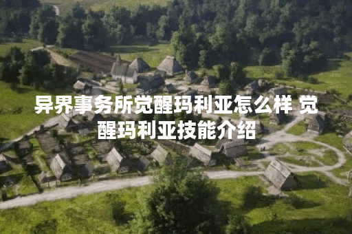 异界事务所觉醒玛利亚怎么样 觉醒玛利亚技能介绍