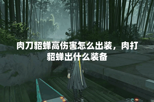 肉刀貂蝉高伤害怎么出装，肉打貂蝉出什么装备