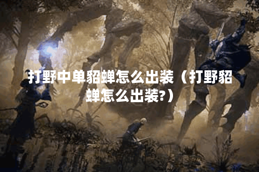 打野中单貂蝉怎么出装（打野貂蝉怎么出装?）