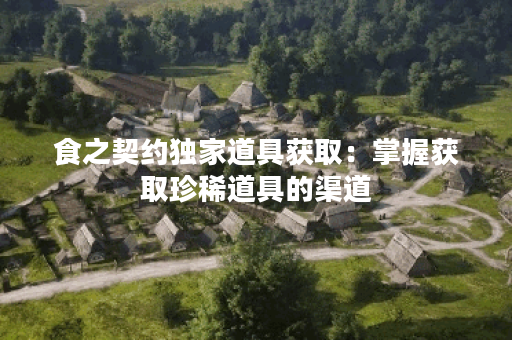 食之契约独家道具获取：掌握获取珍稀道具的渠道