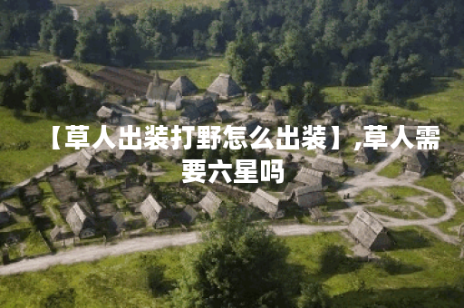 【草人出装打野怎么出装】,草人需要六星吗