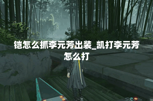 铠怎么抓李元芳出装_凯打李元芳怎么打