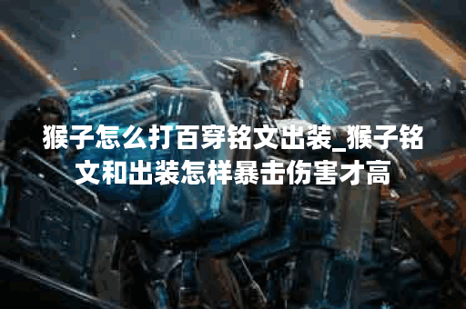 猴子怎么打百穿铭文出装_猴子铭文和出装怎样暴击伤害才高