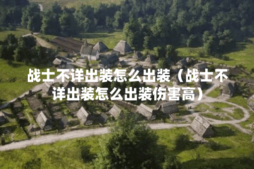 战士不详出装怎么出装（战士不详出装怎么出装伤害高）