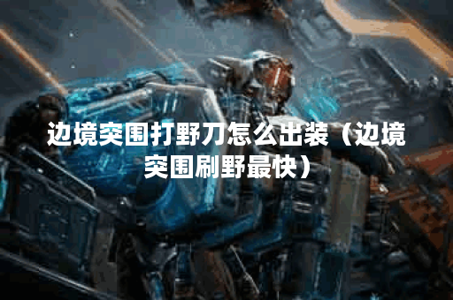 边境突围打野刀怎么出装（边境突围刷野最快）