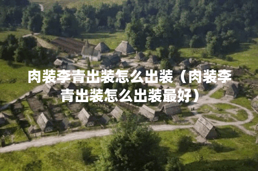 肉装李青出装怎么出装（肉装李青出装怎么出装最好）