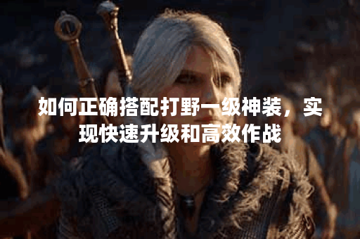 如何正确搭配打野一级神装，实现快速升级和高效作战？