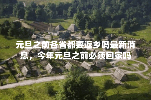 元旦之前各省都要返乡吗最新消息，今年元旦之前必须回家吗