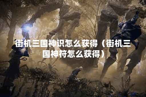 街机三国神识怎么获得（街机三国神符怎么获得）