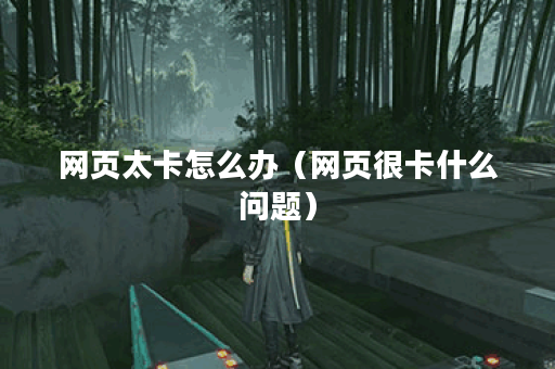 网页太卡怎么办（网页很卡什么问题）