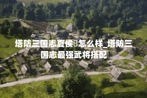 塔防三国志夏侯惇怎么样_塔防三国志最强武将搭配