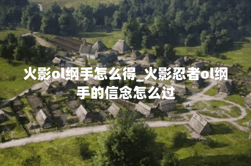 火影ol纲手怎么得_火影忍者ol纲手的信念怎么过