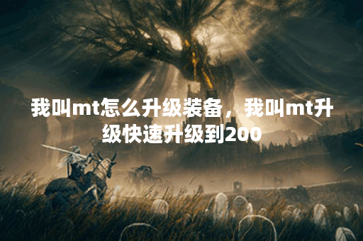 我叫mt怎么升级装备，我叫mt升级快速升级到200