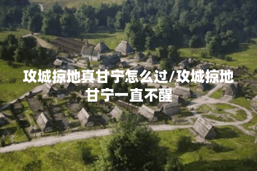 攻城掠地真甘宁怎么过/攻城掠地甘宁一直不醒