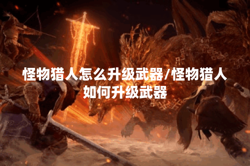 怪物猎人怎么升级武器/怪物猎人如何升级武器