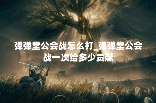 弹弹堂公会战怎么打_弹弹堂公会战一次给多少贡献