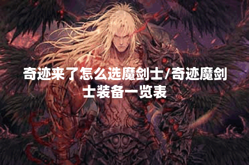 奇迹来了怎么选魔剑士/奇迹魔剑士装备一览表