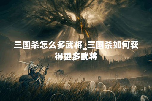 三国杀怎么多武将_三国杀如何获得更多武将