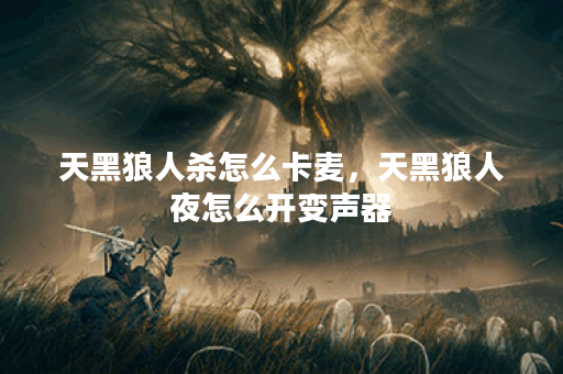 天黑狼人杀怎么卡麦，天黑狼人夜怎么开变声器