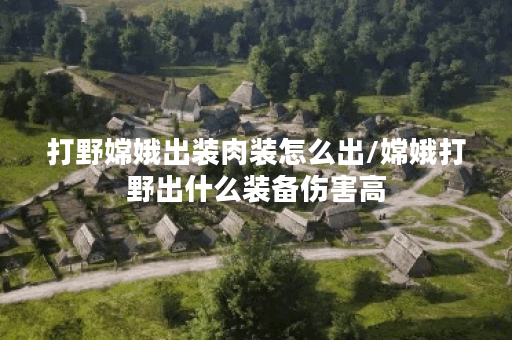 打野嫦娥出装肉装怎么出/嫦娥打野出什么装备伤害高