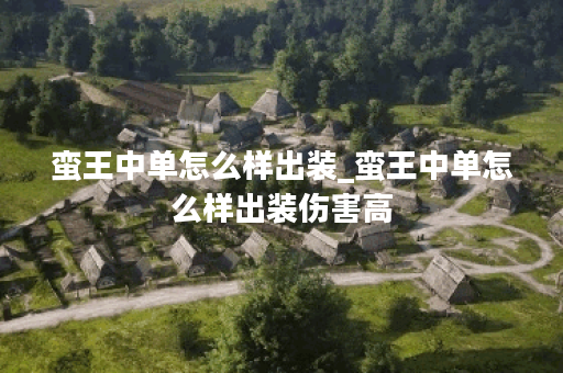 蛮王中单怎么样出装_蛮王中单怎么样出装伤害高