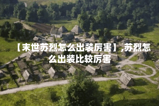 【末世苏烈怎么出装厉害】,苏烈怎么出装比较厉害