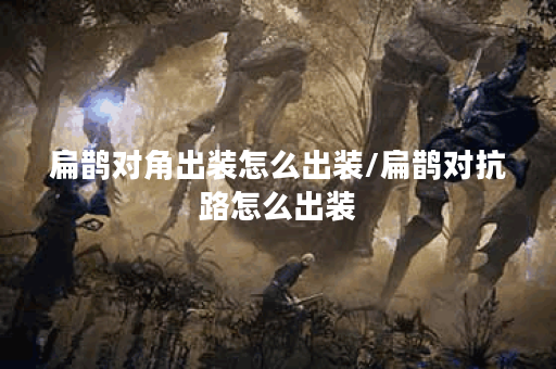 扁鹊对角出装怎么出装/扁鹊对抗路怎么出装