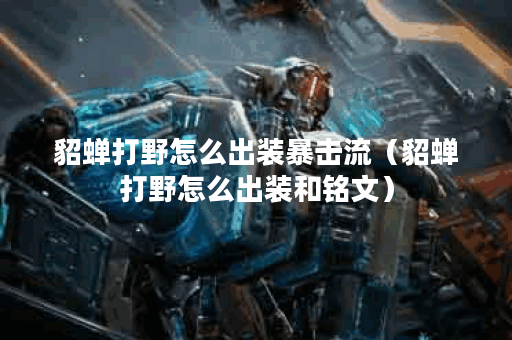 貂蝉打野怎么出装暴击流（貂蝉打野怎么出装和铭文）