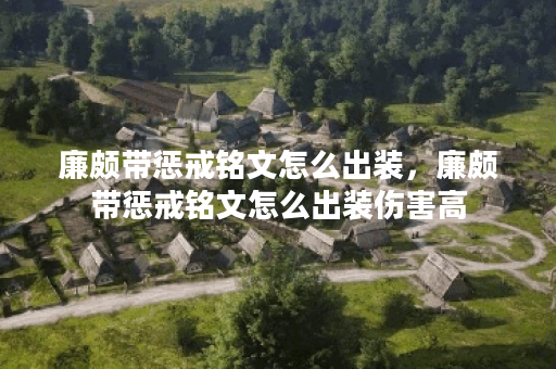 廉颇带惩戒铭文怎么出装，廉颇带惩戒铭文怎么出装伤害高