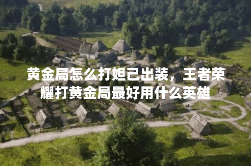 黄金局怎么打妲己出装，王者荣耀打黄金局最好用什么英雄