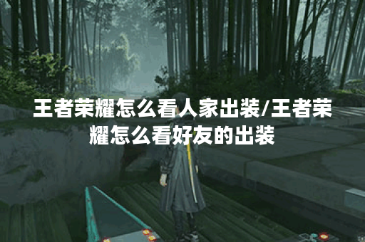 王者荣耀怎么看人家出装/王者荣耀怎么看好友的出装