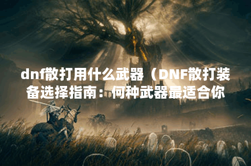 dnf散打用什么武器（DNF散打装备选择指南：何种武器最适合你？）