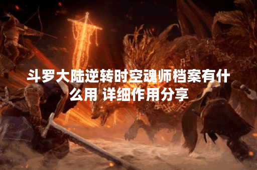 斗罗大陆逆转时空魂师档案有什么用 详细作用分享