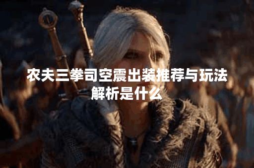 农夫三拳司空震出装推荐与玩法解析是什么？