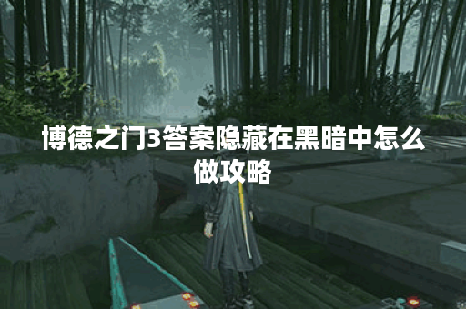 博德之门3答案隐藏在黑暗中怎么做攻略
