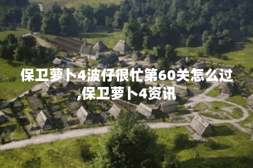 保卫萝卜4波仔很忙第60关怎么过,保卫萝卜4资讯
