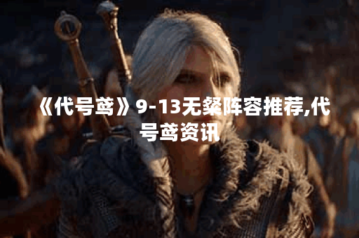 《代号鸢》9-13无粲阵容推荐,代号鸢资讯