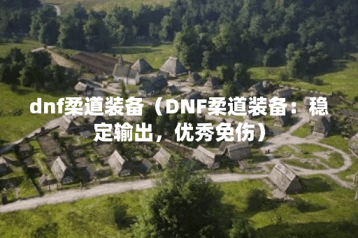 dnf柔道装备（DNF柔道装备：稳定输出，优秀免伤）