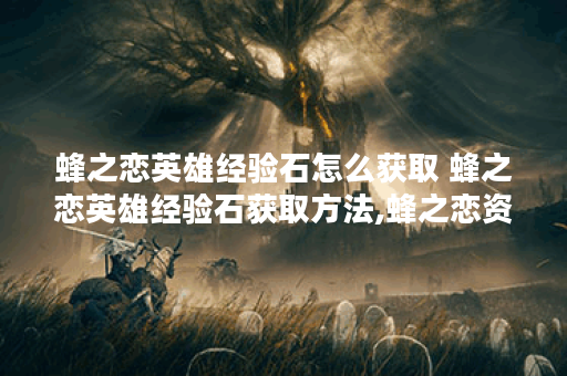 蜂之恋英雄经验石怎么获取 蜂之恋英雄经验石获取方法,蜂之恋资讯
