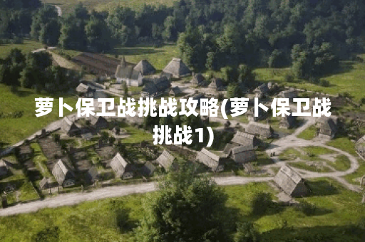 萝卜保卫战挑战攻略(萝卜保卫战挑战1)