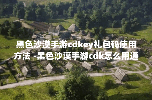 黑色沙漠手游cdkey礼包码使用方法 -黑色沙漠手游cdk怎么用通关教程分享