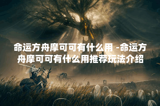 命运方舟摩可可有什么用 -命运方舟摩可可有什么用推荐玩法介绍