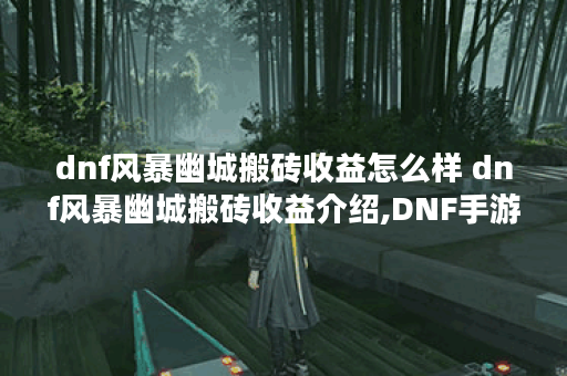 dnf风暴幽城搬砖收益怎么样 dnf风暴幽城搬砖收益介绍,DNF手游资讯