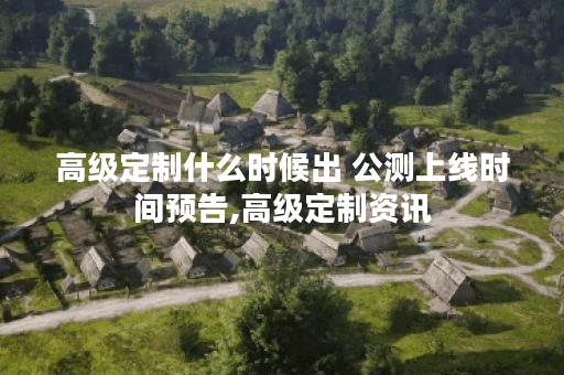 高级定制什么时候出 公测上线时间预告,高级定制资讯