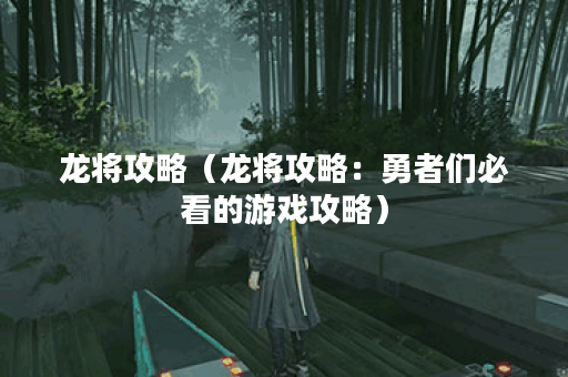 龙将攻略（龙将攻略：勇者们必看的游戏攻略）
