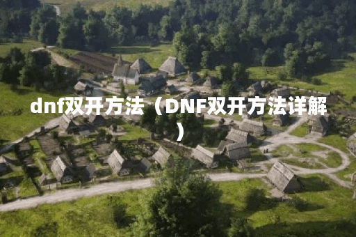 dnf双开方法（DNF双开方法详解）