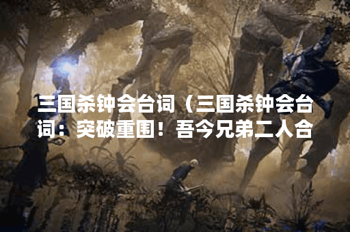 三国杀钟会台词（三国杀钟会台词：突破重围！吾今兄弟二人合战却无