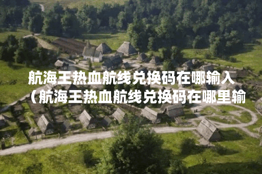 航海王热血航线兑换码在哪输入（航海王热血航线兑换码在哪里输入）